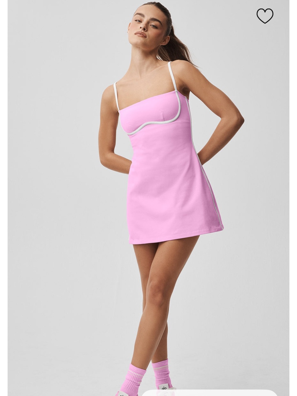 ALO Yoga Pink Mini Dress with White Trim